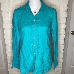Willi Smith Aqua Blue Button Down Shirt Size S